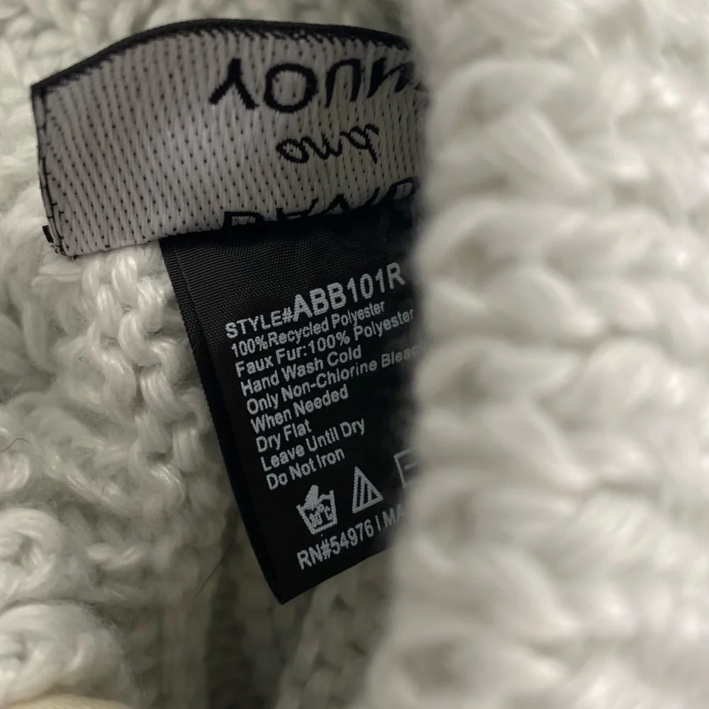 Super cute, thick and warm soft off white beanie. - Picture 2 of 4